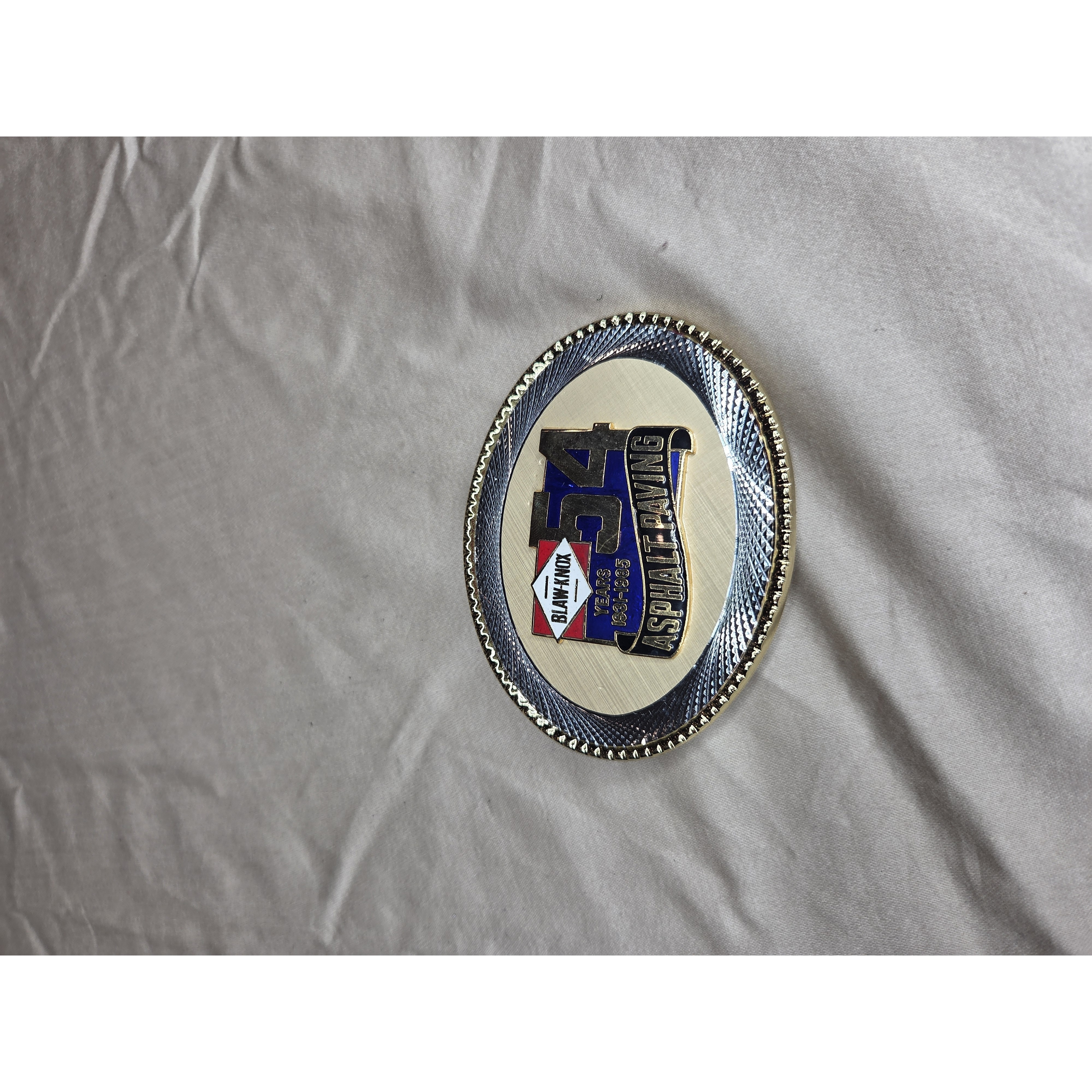Blaw Knox 54 Years Anniversary Asphalt Paving Belt Buckle Brand New Vintage Blaw Knox 54 Years Anniversary Asphalt Paving Belt Buckle Brand New Vintage